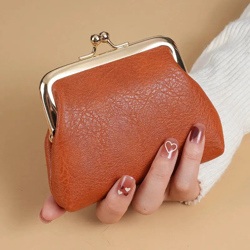 RetroCharm Candy Colored Coin Purse For Women Vintage Style Short Buckle Purse Compact Design