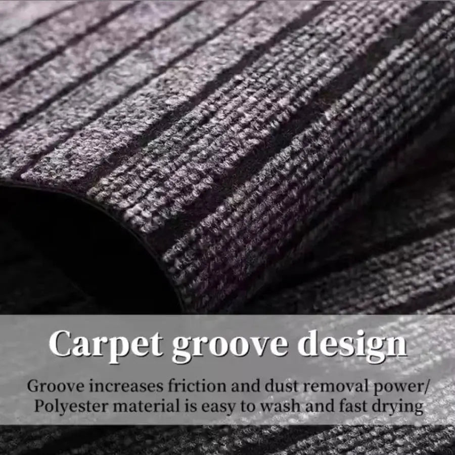 Simples Market polyester striped kitchen floor mat, charcoal gray, non-slip and anti-fouling.