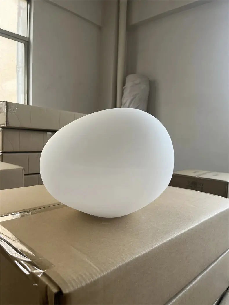 Nordic white glass ball pendant light for bedroom or dining spaces, Scandinavian style