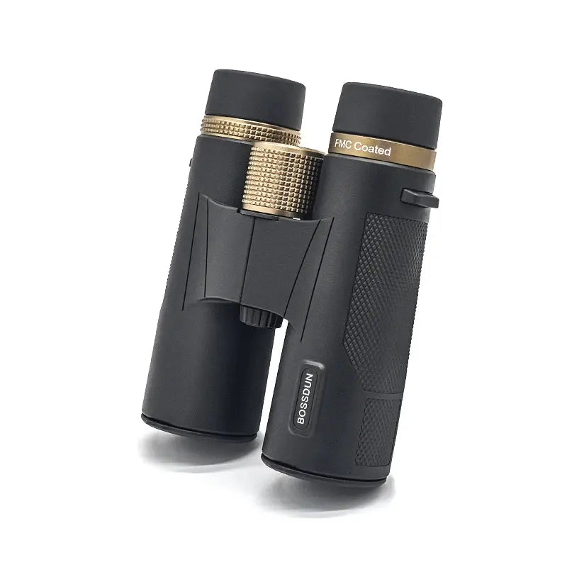 Binoculars BOSSDUN black with textured grip and gold focusing knob