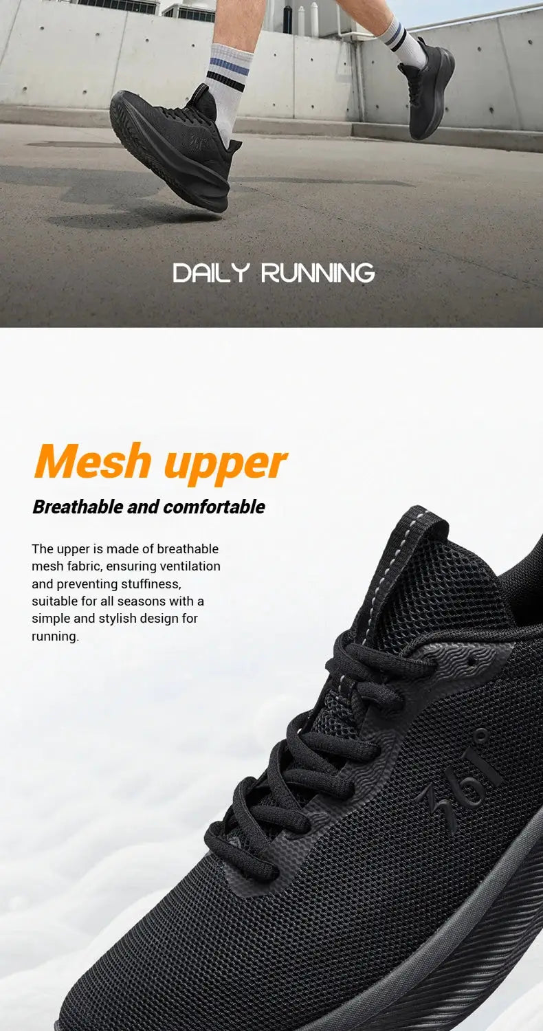 361° Fengye 5.0 running shoes, black mesh upper, lightweight breathable male sneakers