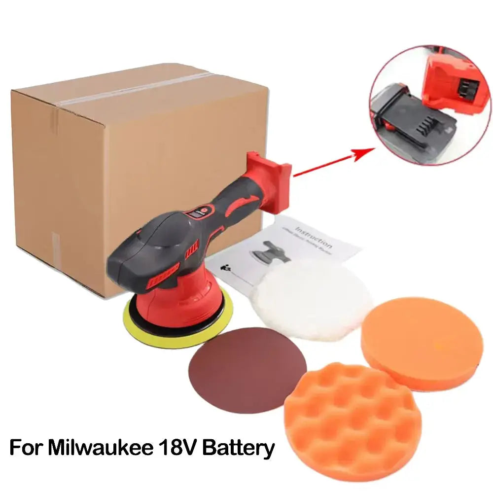8 Gear Adjustable Cordless Car Polisher 18V Battery Compatible For Waxing Sanding Sealing Glazing MT Dewalt Milwaukee