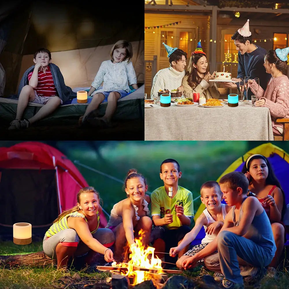 RGB night lamp camping light with remote and touch control; color-changing bedside mood lamp, set of multiple lamps