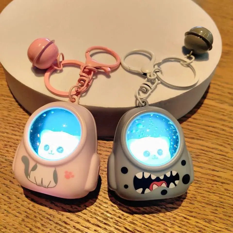 Yupsk Cute Glowing Night Light Astronaut Cat Keychains Kawaii Bag Charm Pendants Creative Accessories Gift Wholesale - Simples Market
