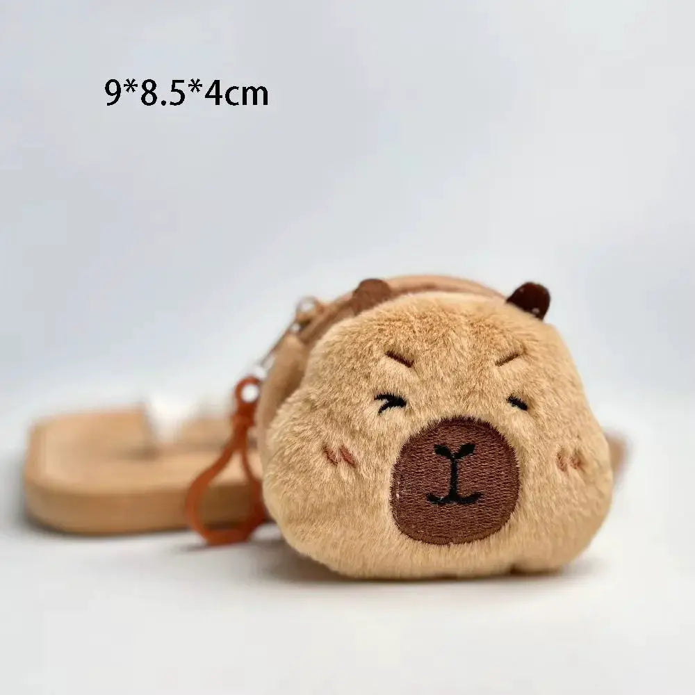 Capybara Change Bag Earphone Bag Plush Pendant Cute Cartoon Storage Case For Coins And Keys