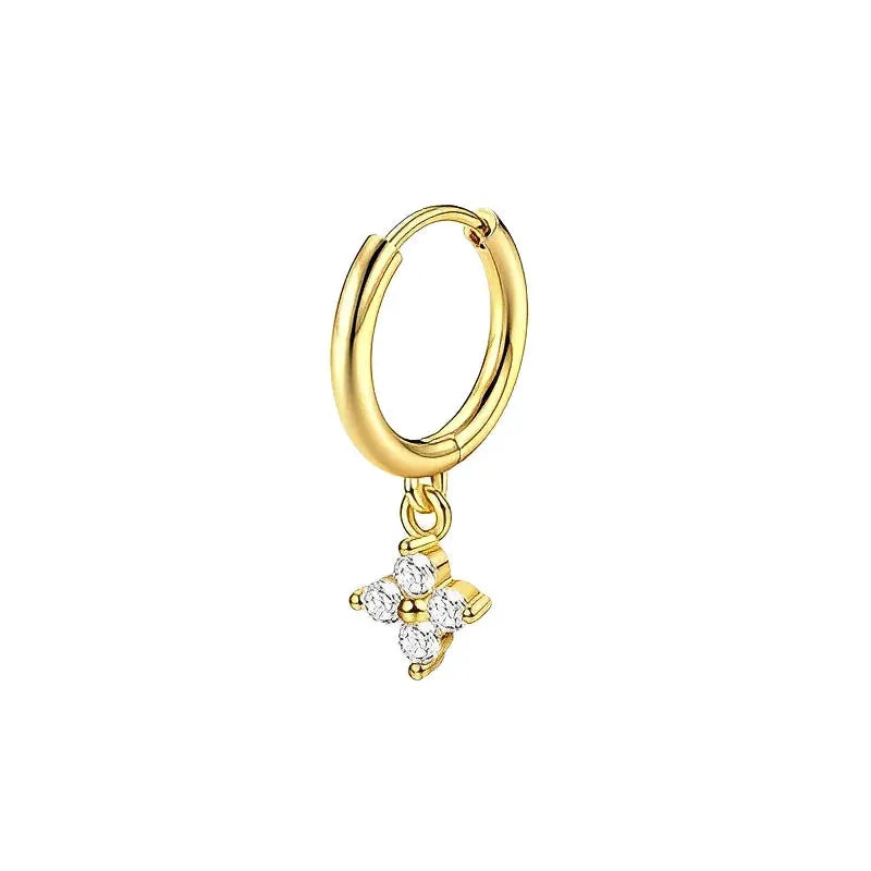 Bobisty 1pc Surgical Stainless Steel Earrings Dainty Flat Back Stud Hoop Cartilage For Sensitive Ears Women