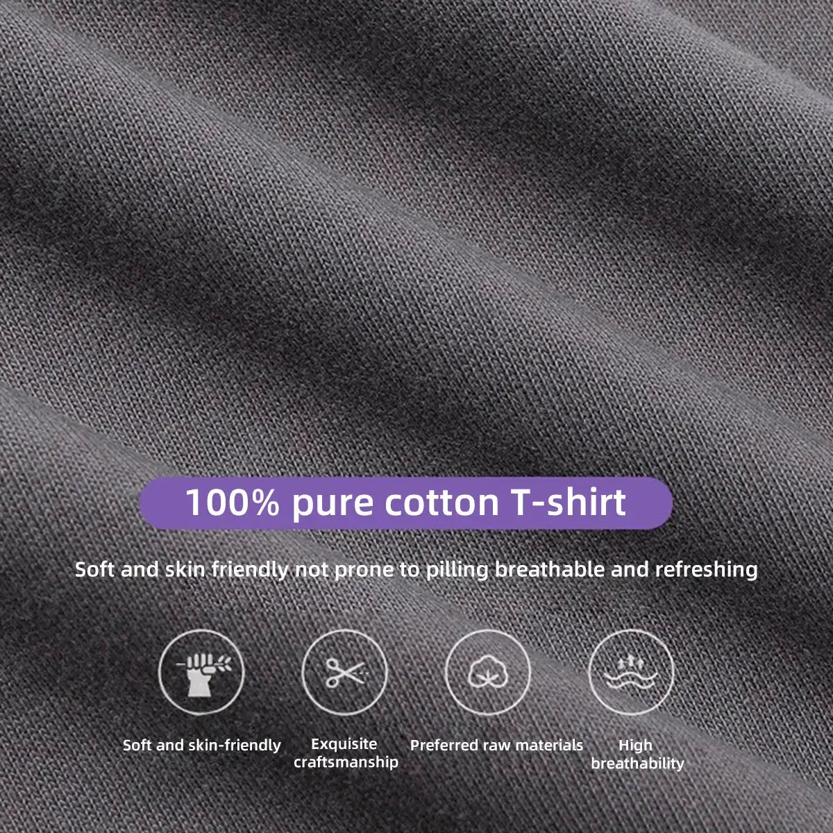 100 Percent Cotton T Shirt Round Neck Short Sleeved For Men And Women Casual Loose Fit Solid Color Summer