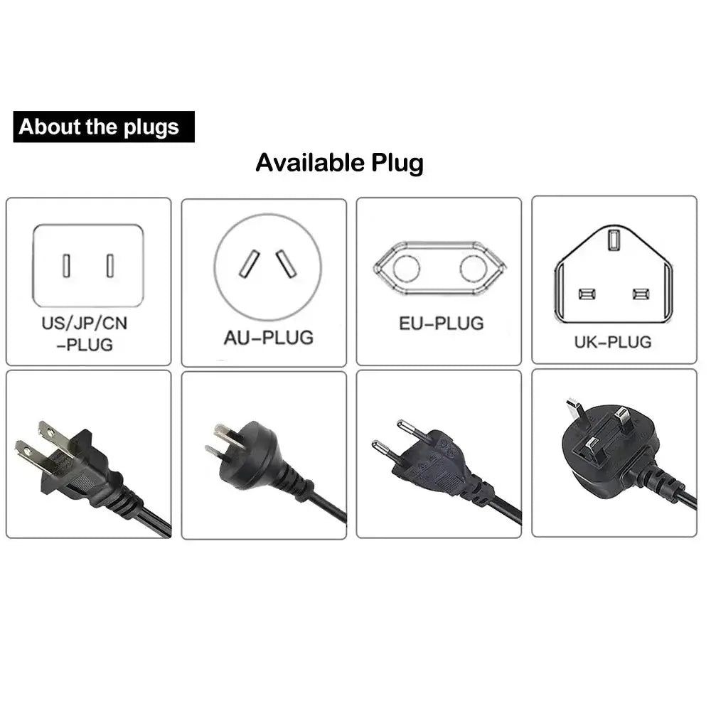 Simples Market 5-in-1 hair styler with interchangeable plug adapters; eight plug images show US/JP/CN, AU, EU, UK.