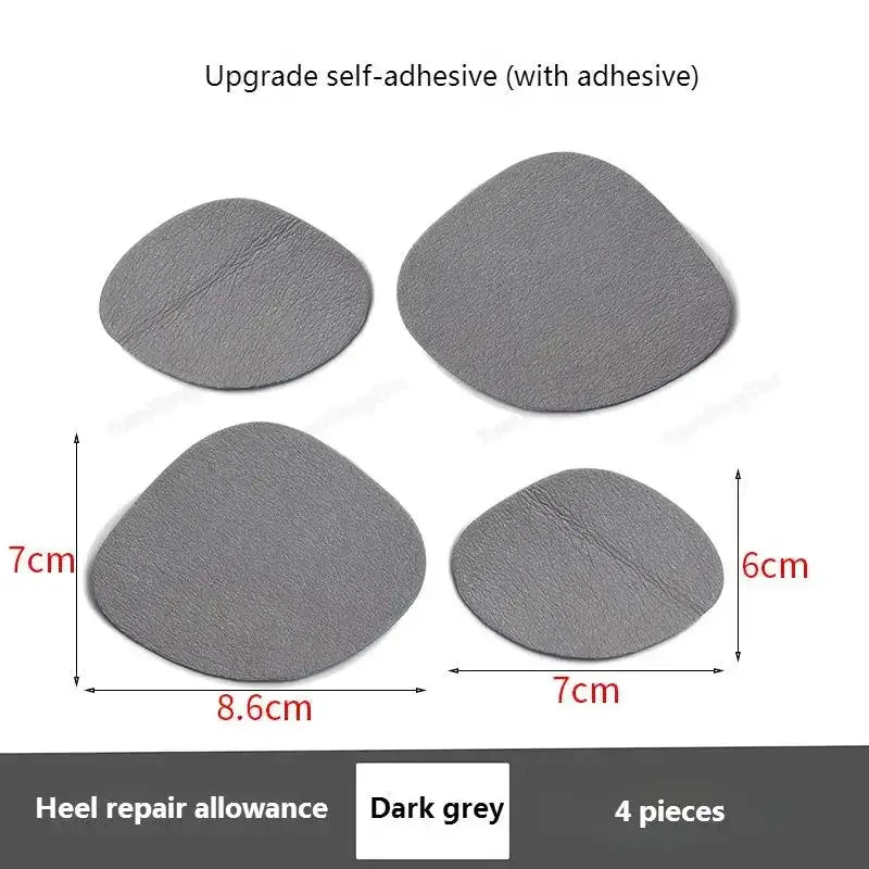 Shoe heel repair patches set, dark grey, self-adhesive, Simples Market, 4 pieces.