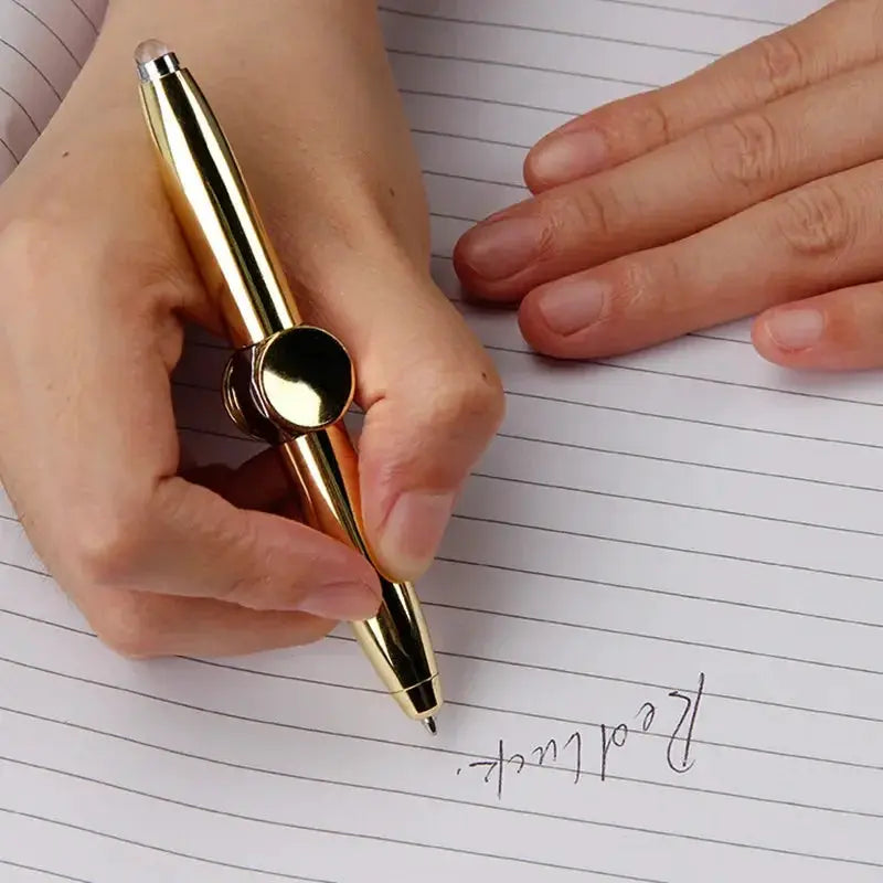 Multifunctional Decompression Finger Rotate Luminous Gyro Pen LED Light Ballpoint Fidget Spinner Gift