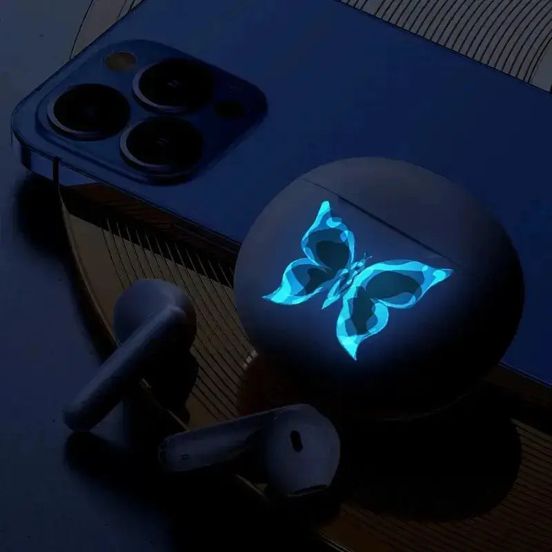 6 Piece Blue Luminous Small Butterfly Switch Stickers Glows In The Dark For Bedroom And Living Room Decor