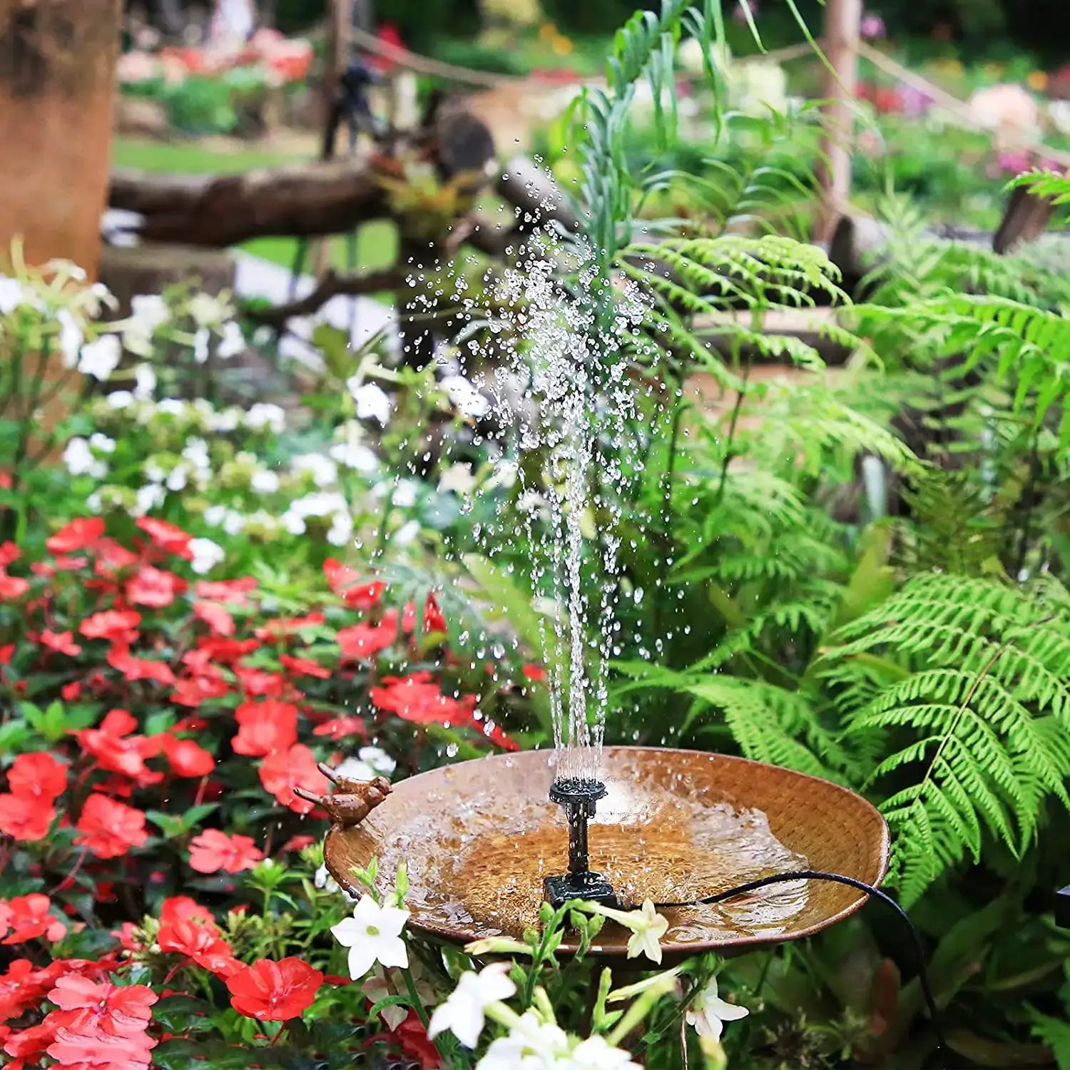 Simples Market solar fountain pump kit with 6 nozzles for ponds and bird baths, garden decor