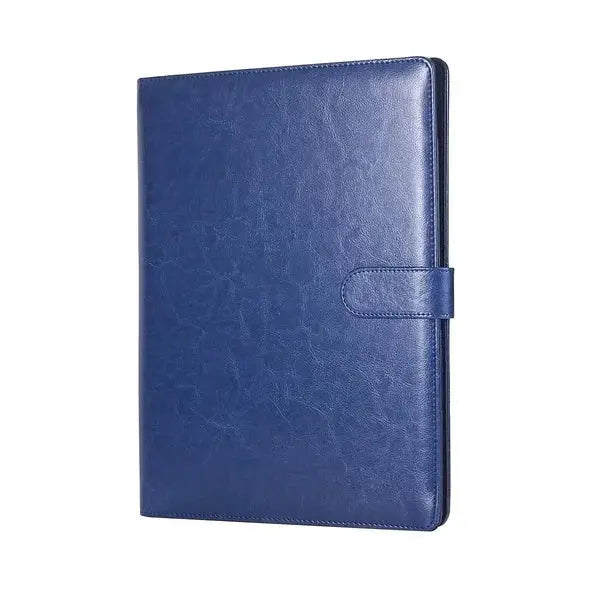 A4 conference folder by Simples Market in blue PU leather with strap
