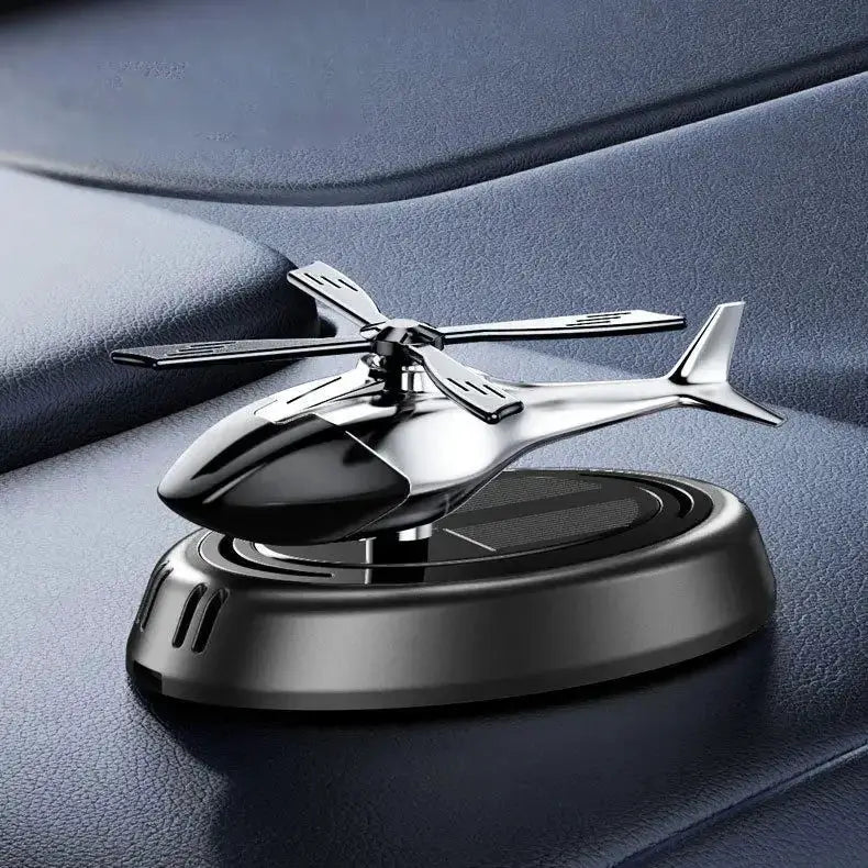 Solar Car Air Freshener Helicopter Diffuser Aromatherapy Perfume Interior Decor Rotating Solar Powered