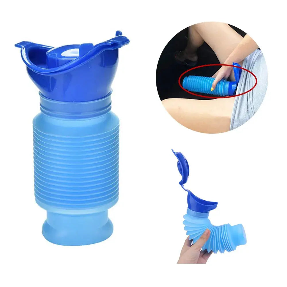 Simples Market blue 750ml collapsible urinal bottle for adults, portable travel potty for car camping