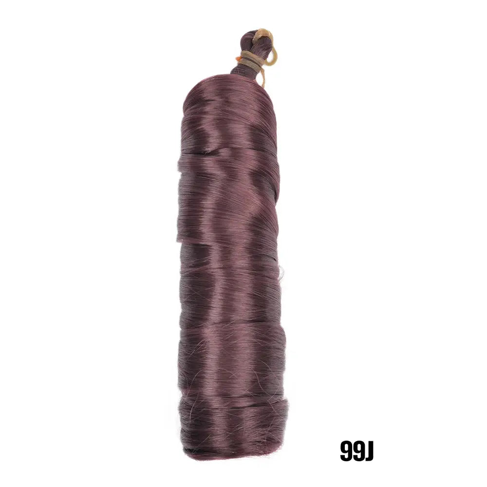 French Curls Braiding Hair 24in synthetic spiral curls braid extensions, burgundy 99J, Simples Market