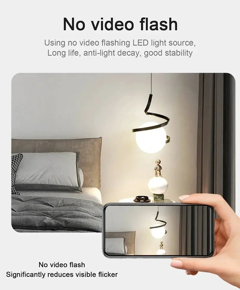 Nordic LED pendant light, black spiral metal frame with globe bulb, bedroom bedside hanging lamp