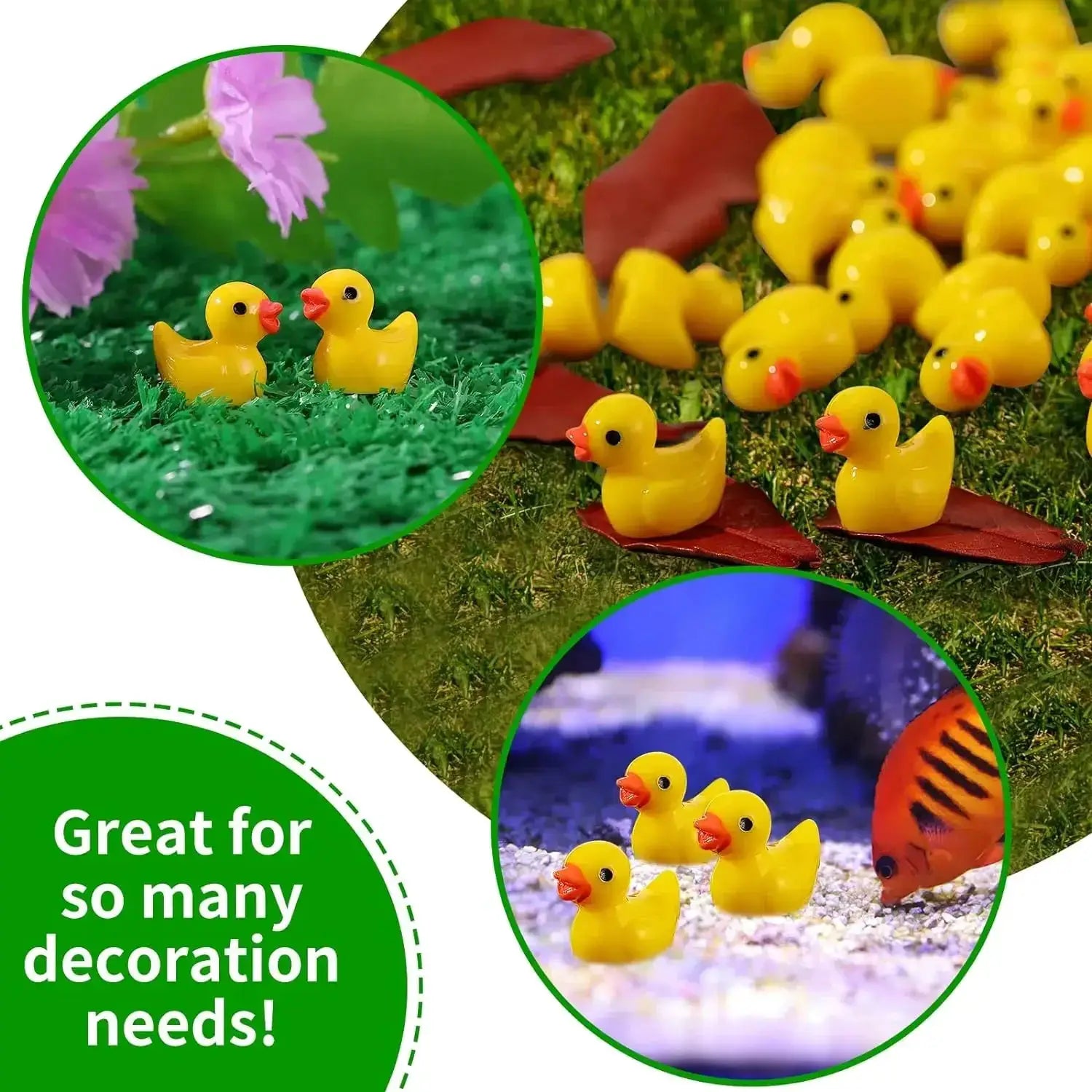 Mini resin duck figurines by Simples Market; yellow tiny ducks for party and DIY decorations (100/200 pcs)