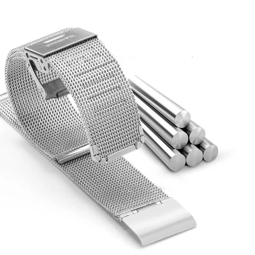 Stainless Steel Mesh Watch Band Quick Release Replacement Strap 12mm 14mm 16mm 18mm 20mm 22mm for Men Women