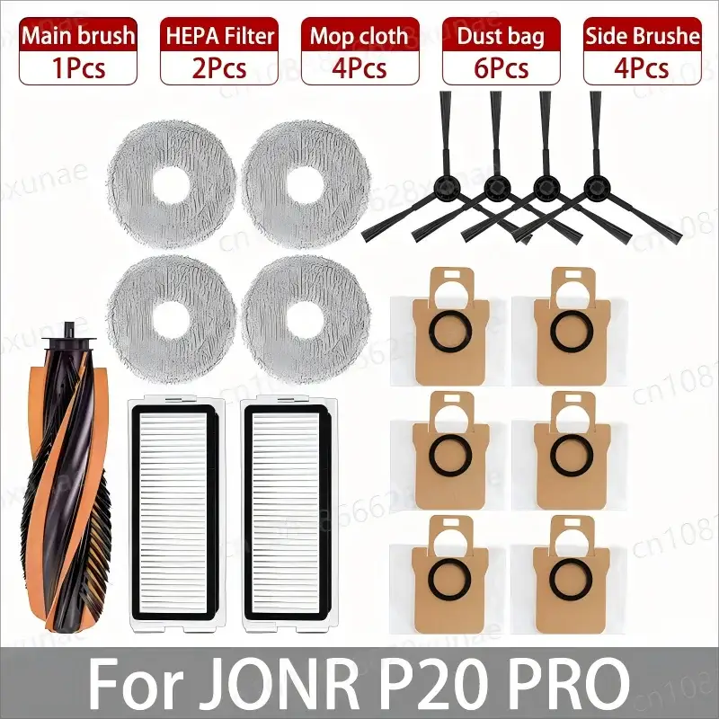 Replacement Main Side Brush HEPA Filter Mop Cloth Dust Bag For JONR P20 Pro And T5 Pro Robot Vacuum Cleaner Accessories