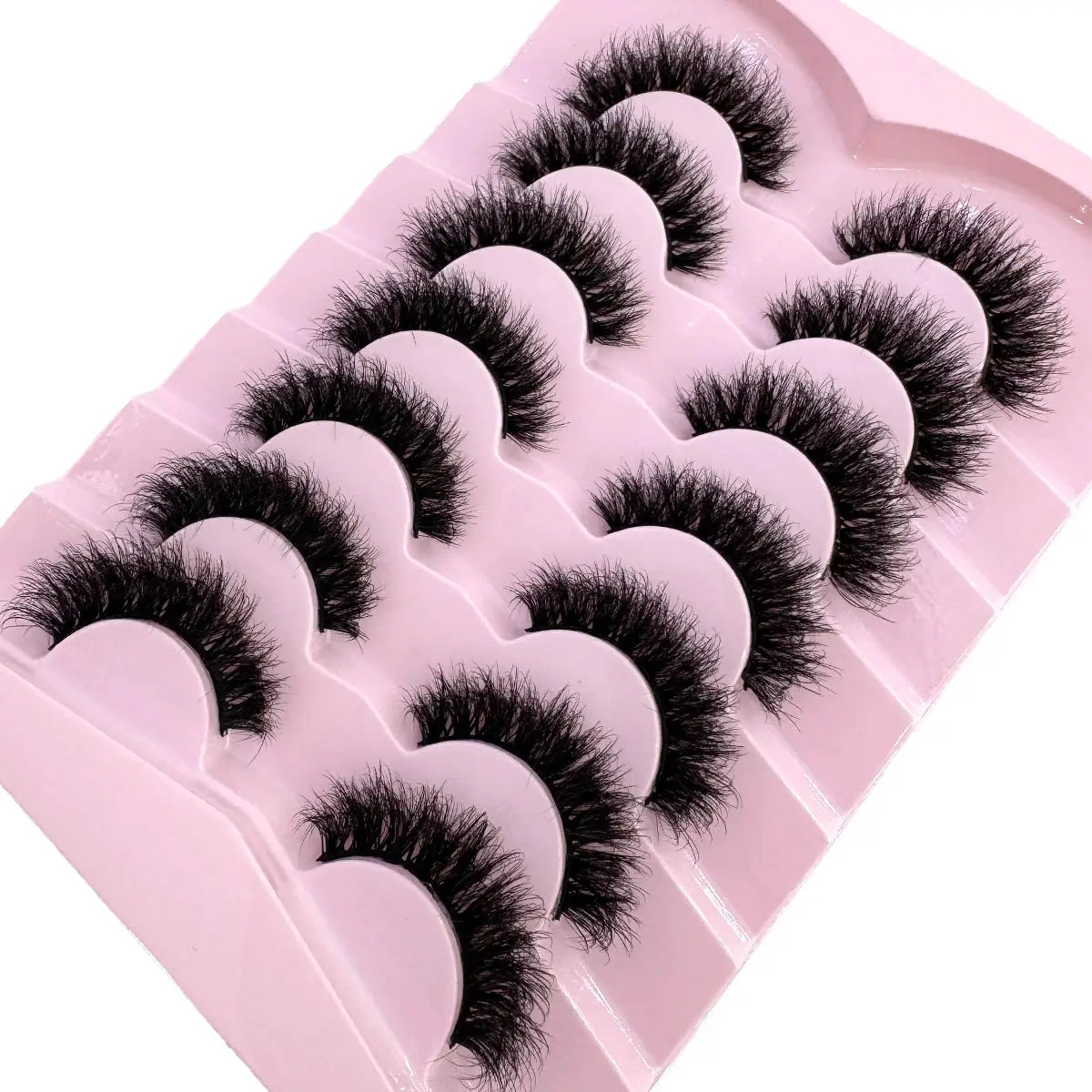 HBZGTLAD 7 Pair Faux Mink Lashes Fluffy Natural Look False Eyelashes Volume Wispy Crossed Thick Fox Eye Cat Eye