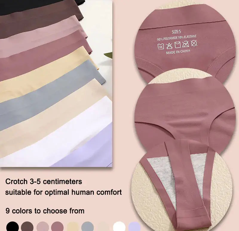 3-piece Simples Market women's G-string underwear set; breathable, seamless, low-waist T-back panties in 9 colors.