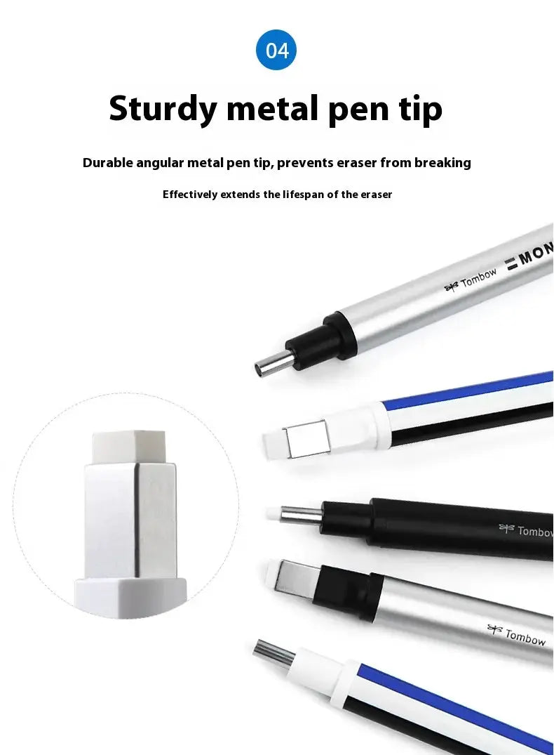Tombow precision eraser pen set with metal tips; multiple pens shown