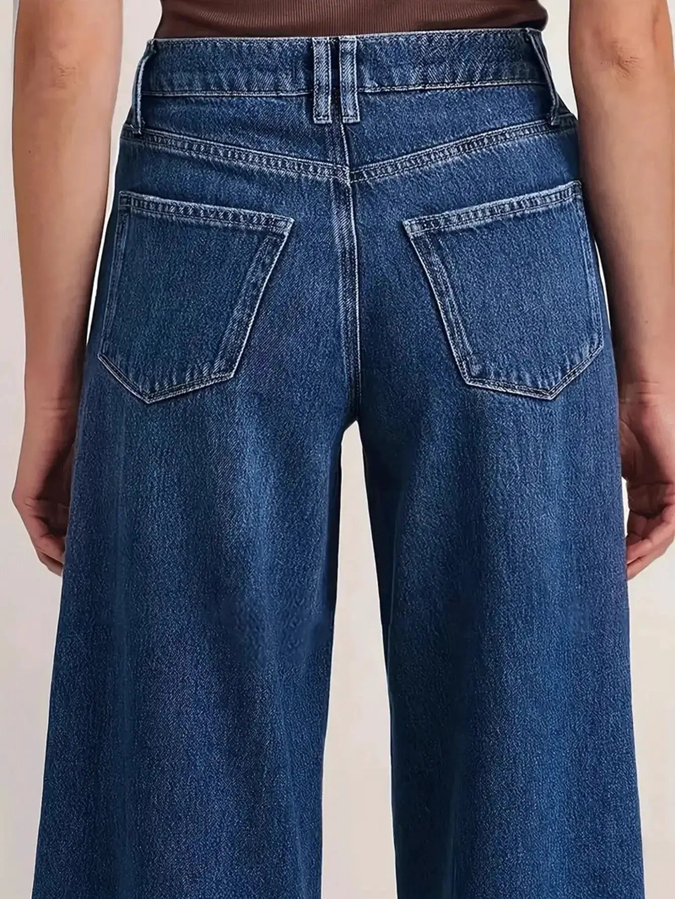 Women's Deep Blue Wide Leg Jeans For Comfort And Versatility