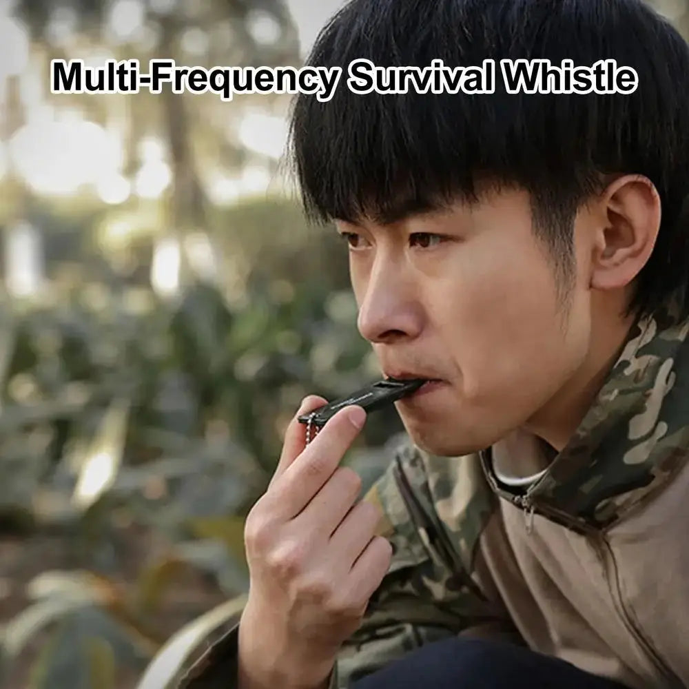 High Decibel Three Frequency Outdoor Emergency Survival Whistle for Camping Hiking Hunting and Safety Gear
