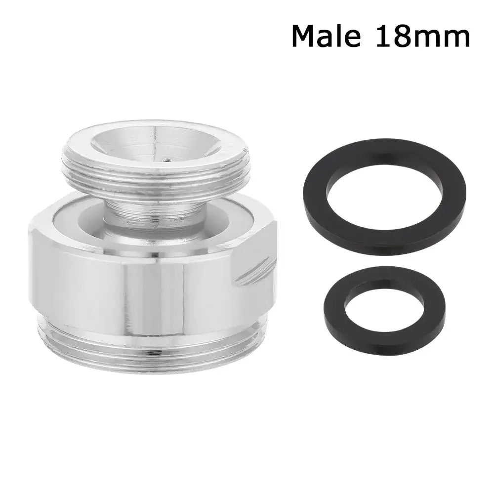 Swivel aerator adapter, chrome finish, 3-piece set with rubber washers by Simples Market