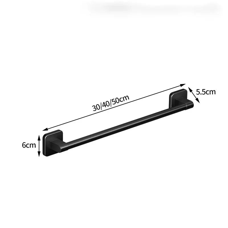 NovaLine Self Adhesive Bathroom Towel Rack No Drill Installation Aluminum Alloy Towel Holder White Or Black