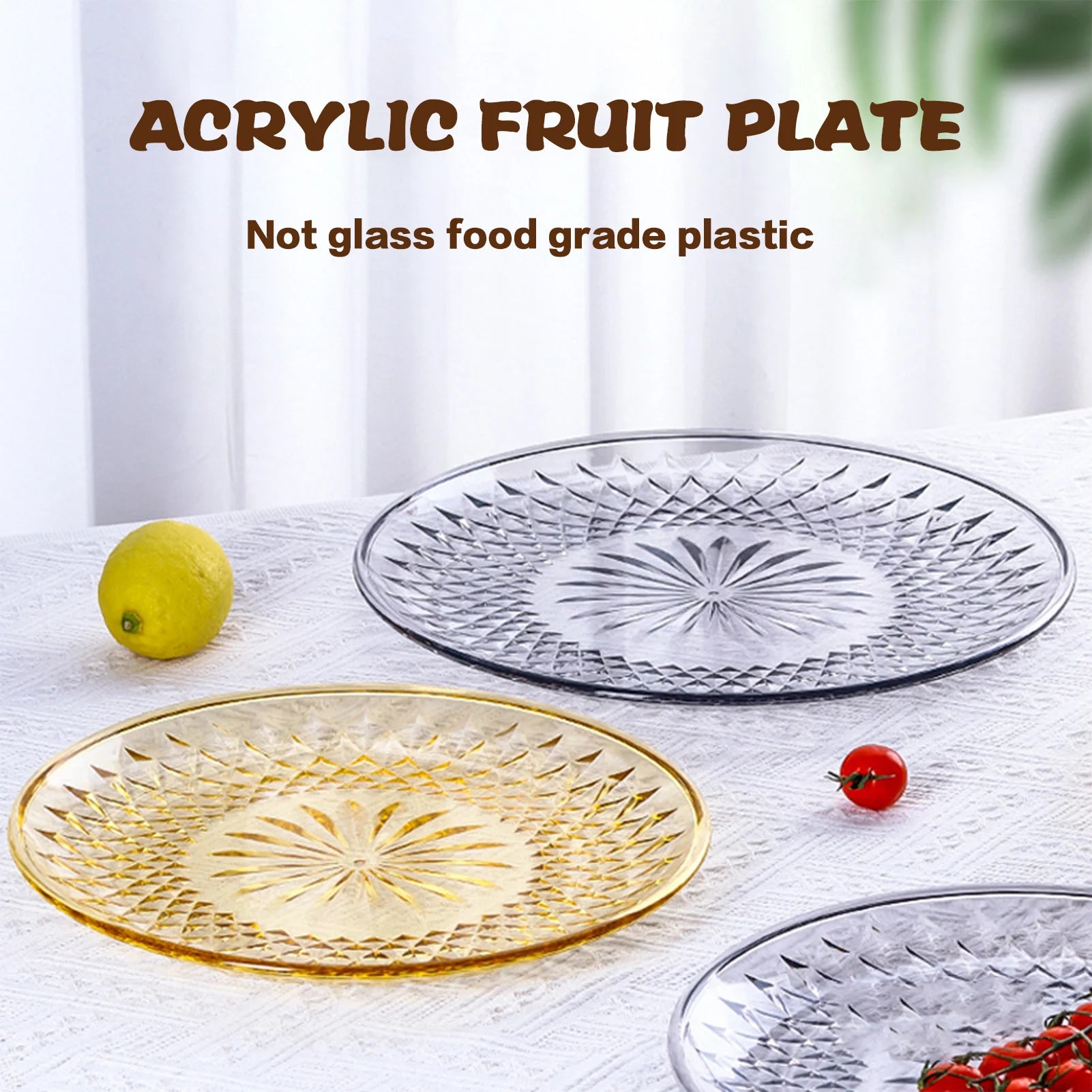 Clear Acrylic Serving Plates Set 15 20 25 30cm Dessert Tray Stand