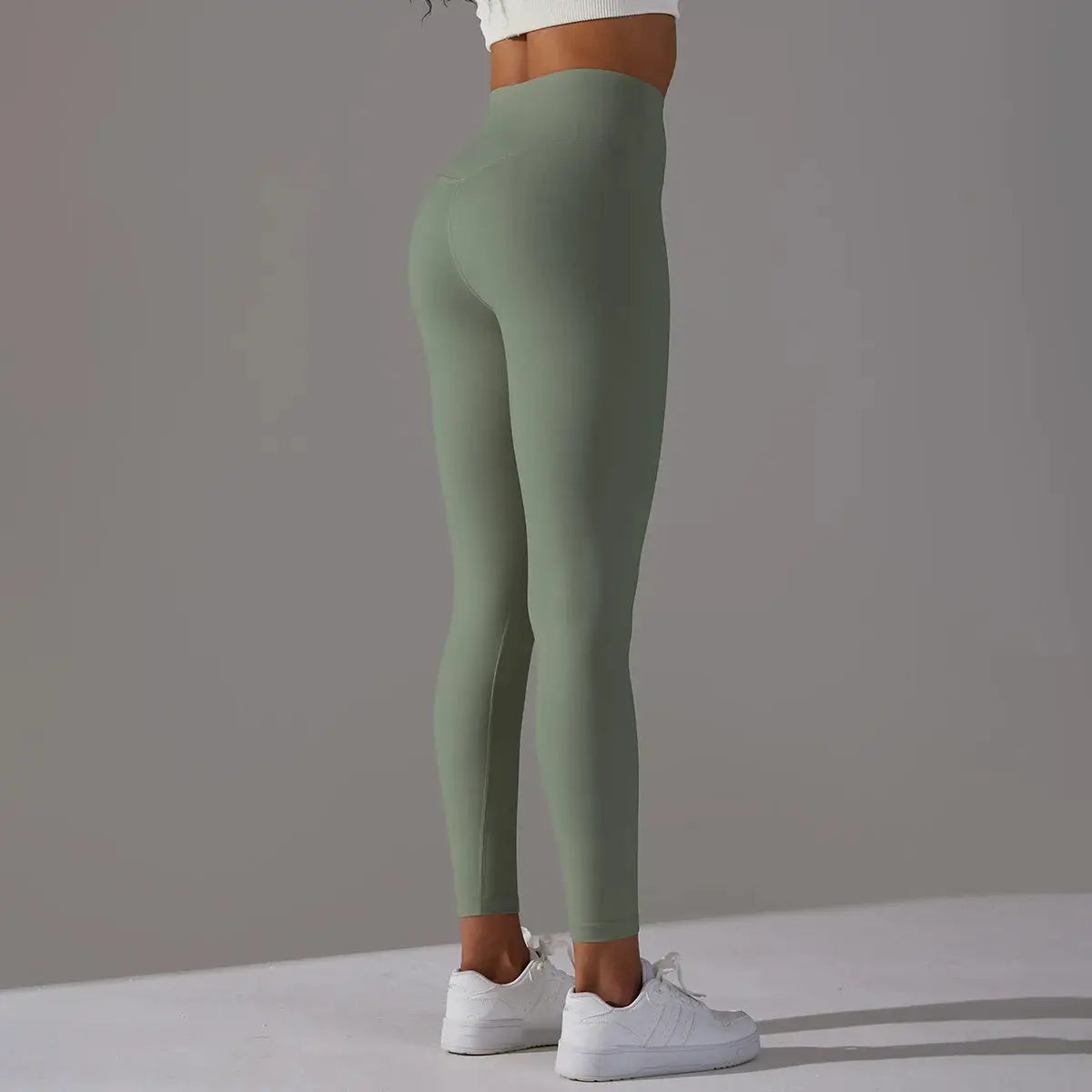 High Waist Naked Feeling Leggings by Simples Market, sage green, women's fitness/yoga leggings
