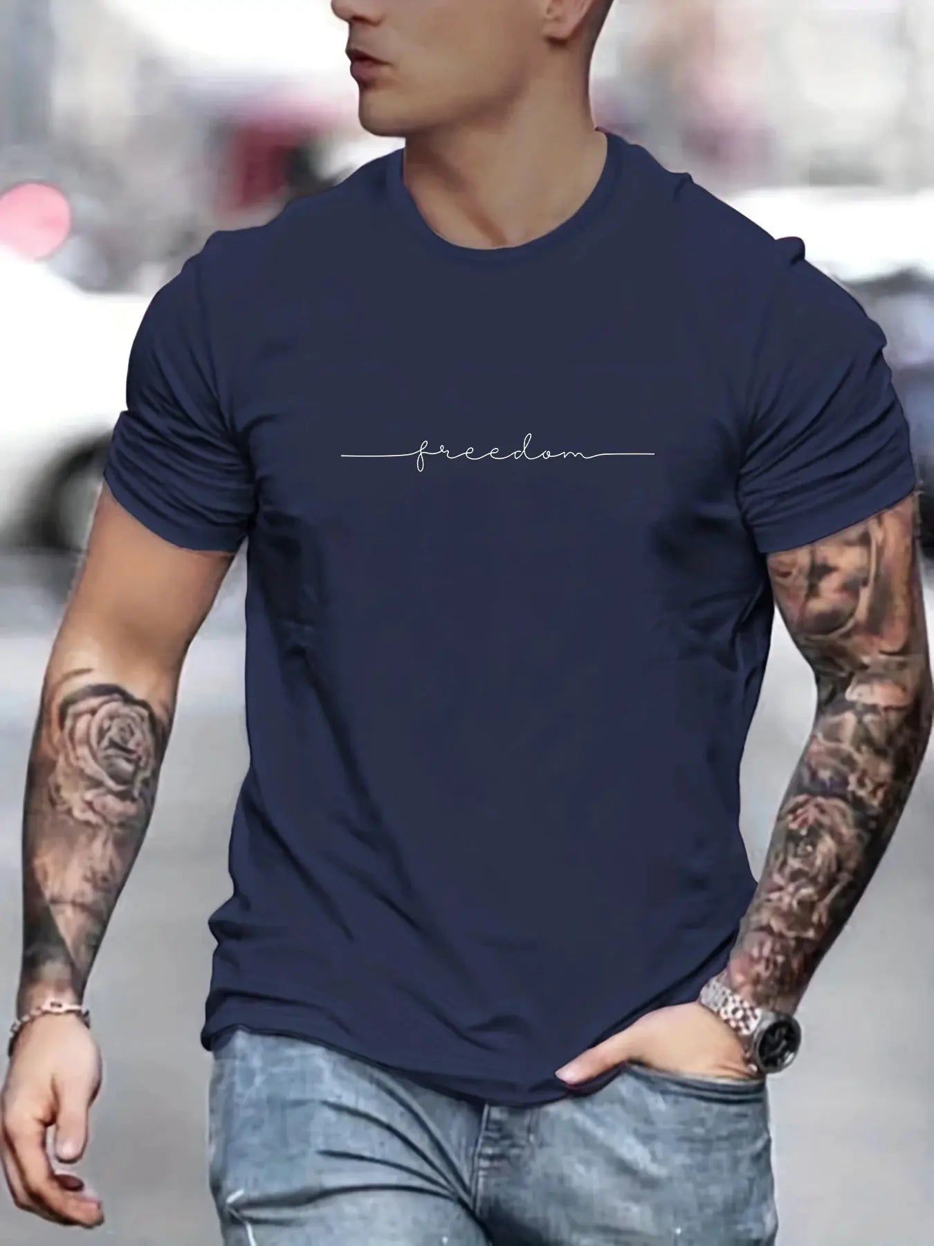Men's 100 Percent Cotton Summer T Shirt Graphic Print Round Neck Short Sleeve Casual Relaxed Fit