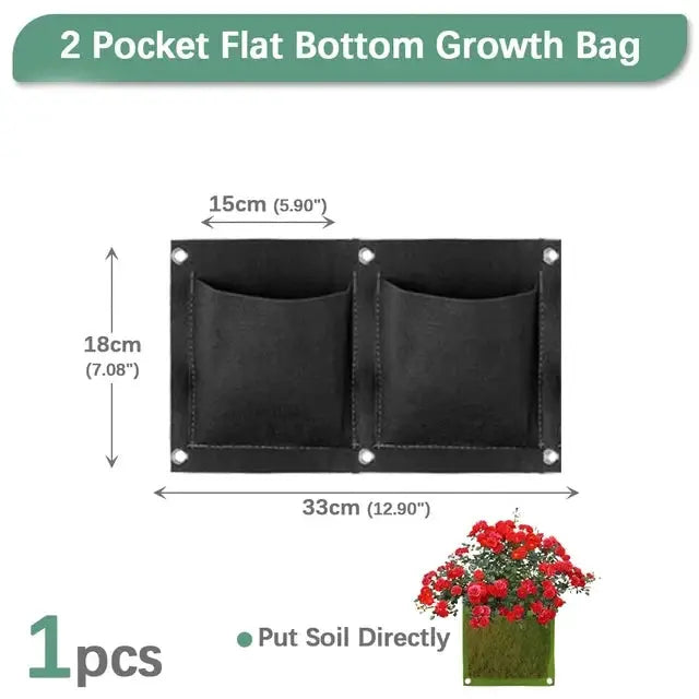 Wall Hanging Pockets Planting Bags Vertical Garden Planter Indoor Outdoor Use Home Decor Grow Bags