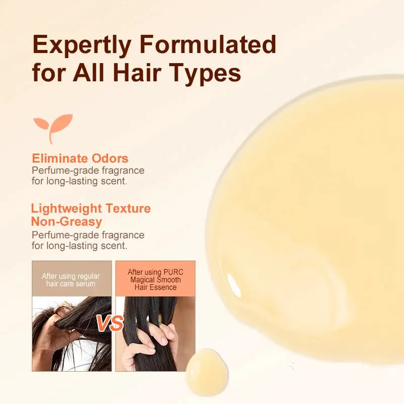 PURC Magic Instant Smooth Hair Serum Leave In Treatment Nourishing Repair Damaged Frizzy Hair Anti Frizz UV Protection