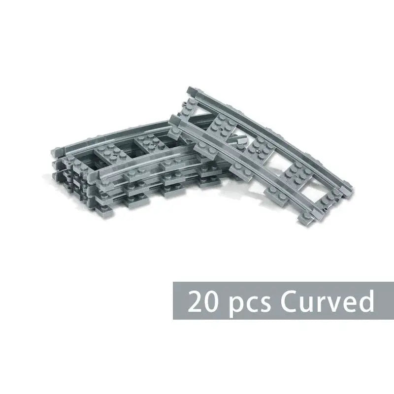 MOC Compatible Train Track Set With Straight And Curved Rails Switches And Crossings For Kids 6 Plus 10 To 100 Pieces