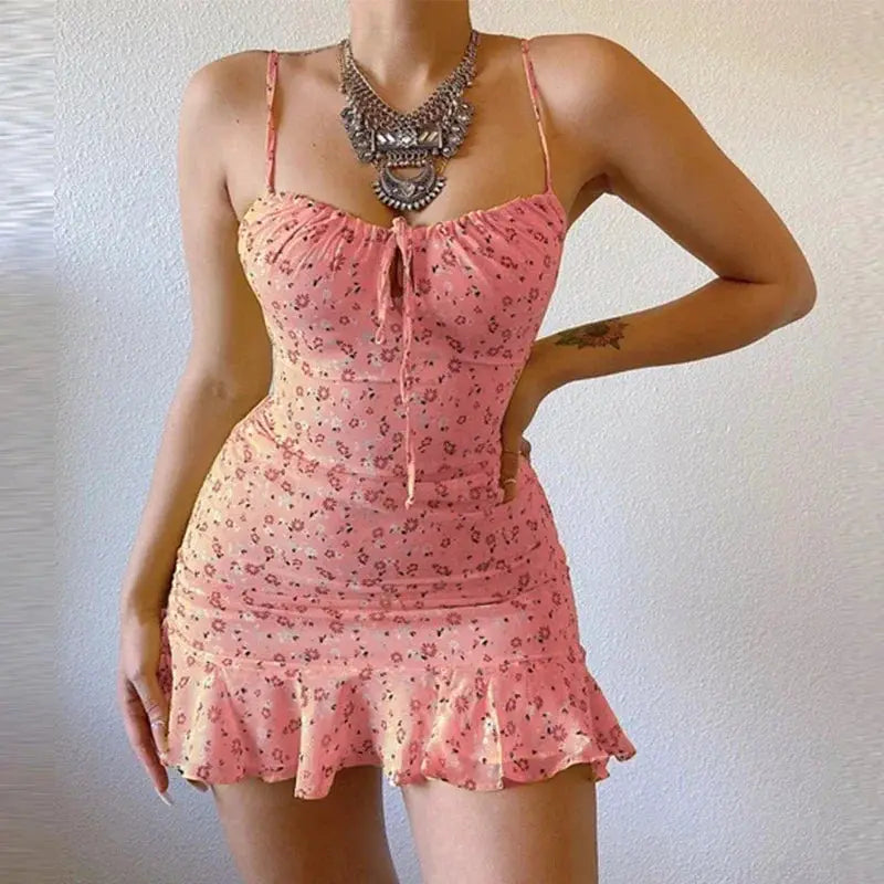 NovaLuxe FloraCamisole Dress Flattering Fit And Flare Silhouette With Small Floral Print For Summer Comfort
