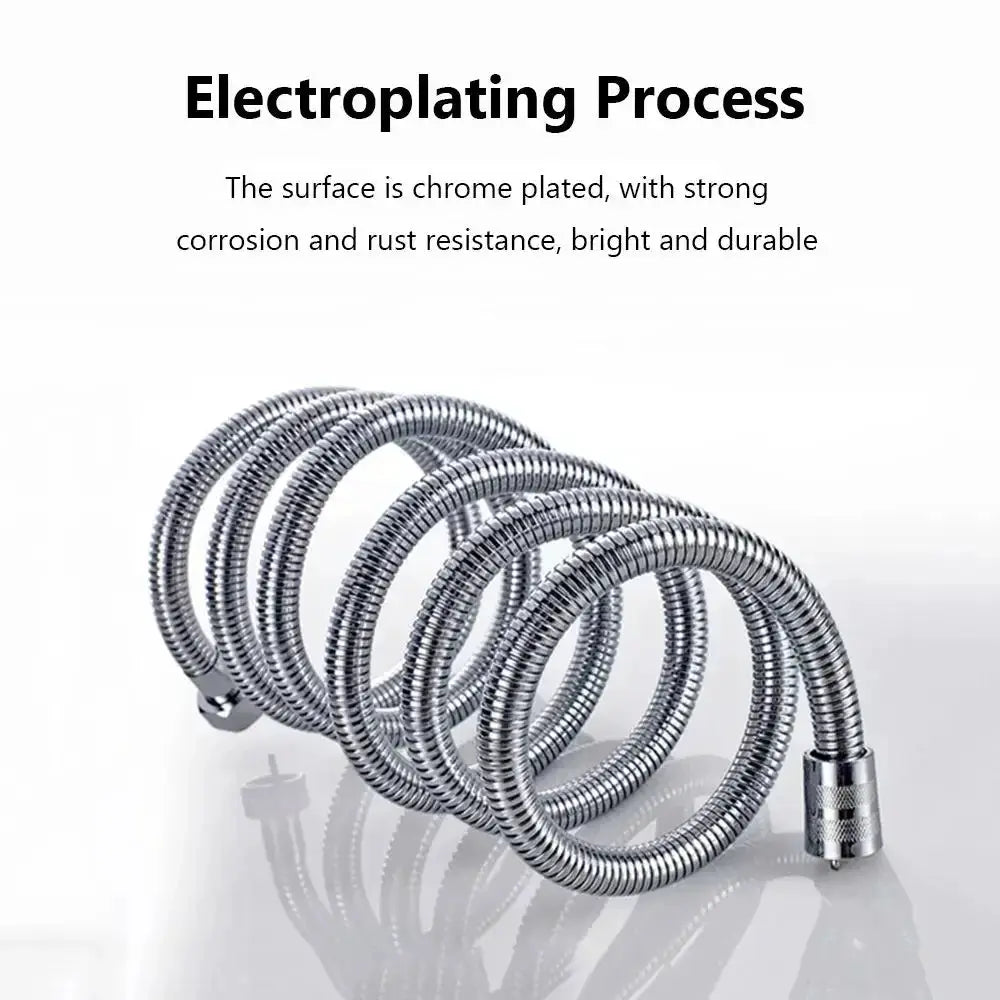 Flexible stainless steel shower hose, 1-3m length, Simples Market bathroom pipe
