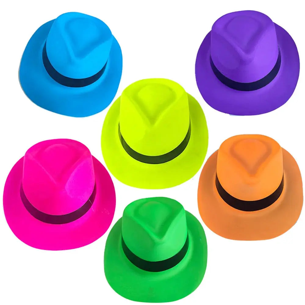 Neon UV Glow Party Hats Blacklight Fluorescent Hats For Adults And Kids Multi Pack 6 12 24 30 Pieces