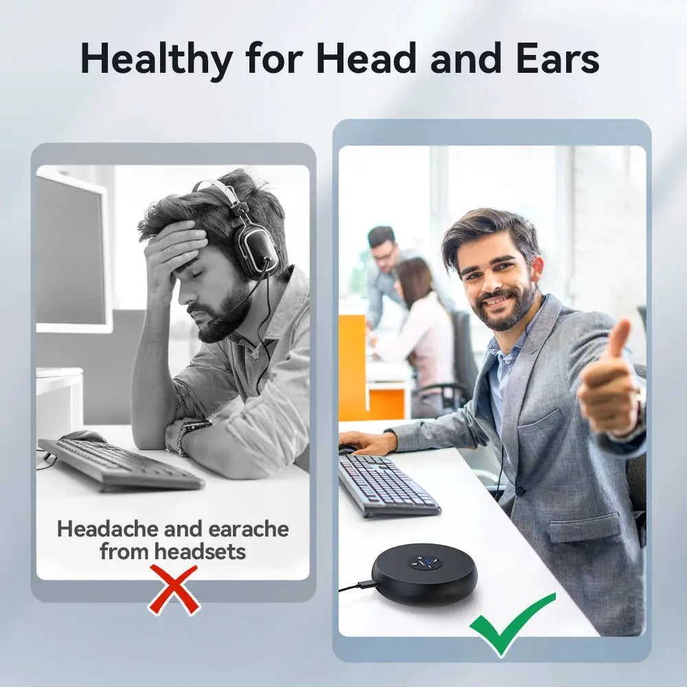 EMEET USB wired conference speakerphone with 2 mics, 360° voice pickup, black, for Zoom/WebEx/Teams, Simples Market