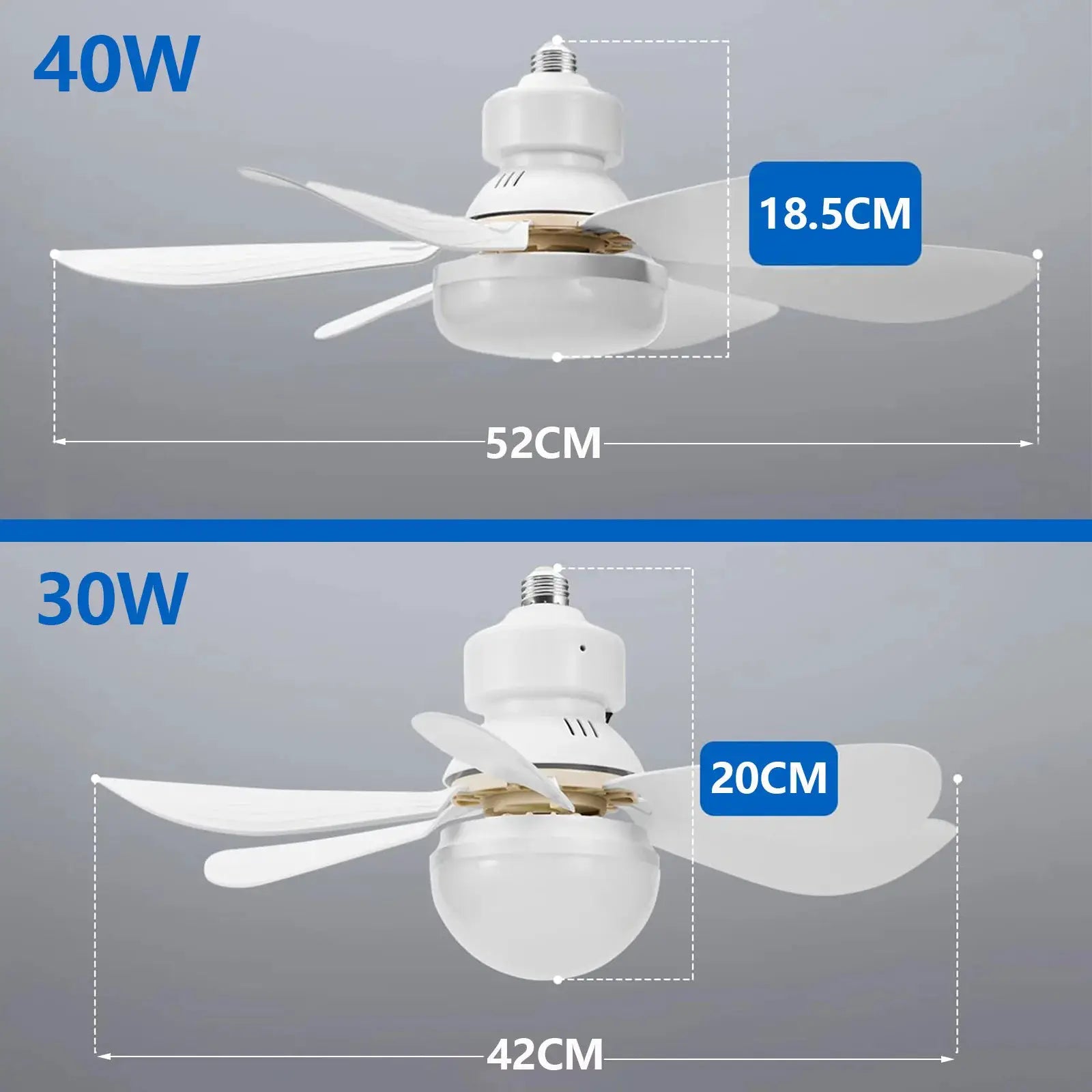 LED 40W Ceiling Fan Light With Remote Dimming E27 85 To 265V Ideal For Living Room Study Home
