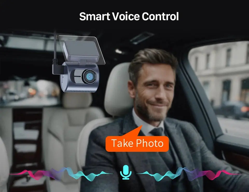 2K KAWA MINI 3 Pro car dash cam; compact dark-gray front camera with WiFi and voice control
