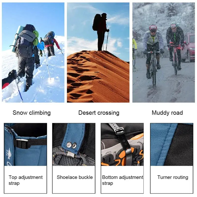 Outdoor Hiking Waterproof Snow Gaiters For Men And Women Skiing Climbing Desert Trekking Snow Boots Covers
