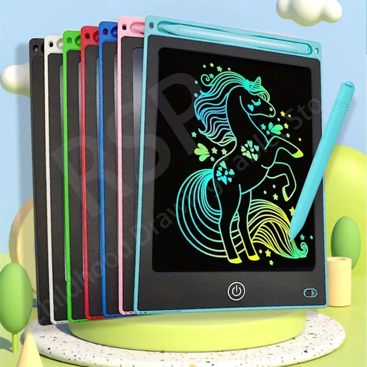 Simples Market LCD drawing tablet for kids, 8-color set with stylus