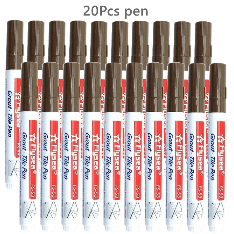 Grout tile pen set, 20pcs, waterproof seam markers for tiles in black white beige by Simples Market