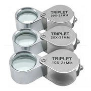 Adjustable 10x 20x 30x Magnifying Glass With 21mm Metal Foldable Lens For Jewelry Identification And Label Reading