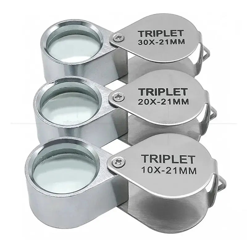 Adjustable 10x 20x 30x Magnifying Glass With 21mm Metal Foldable Lens For Jewelry Identification And Label Reading
