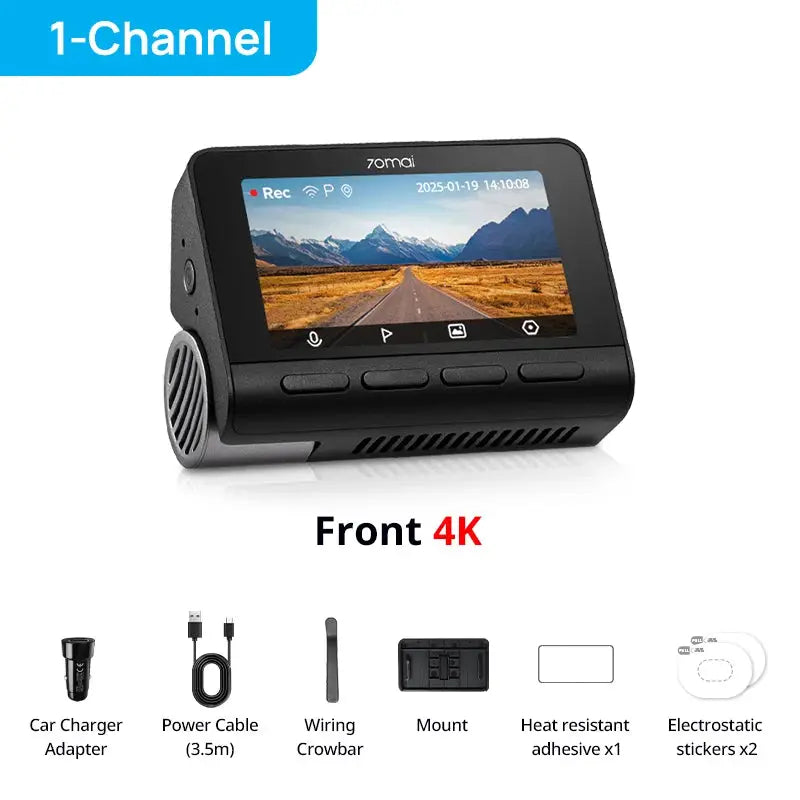 70mai A800SE 4K dash cam black with 6 accessories