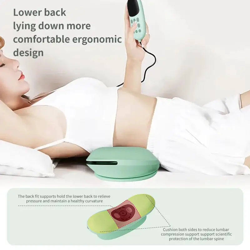 Simples Market electric lumbar traction device with heat, mint green inflatable back stretcher and handheld controller